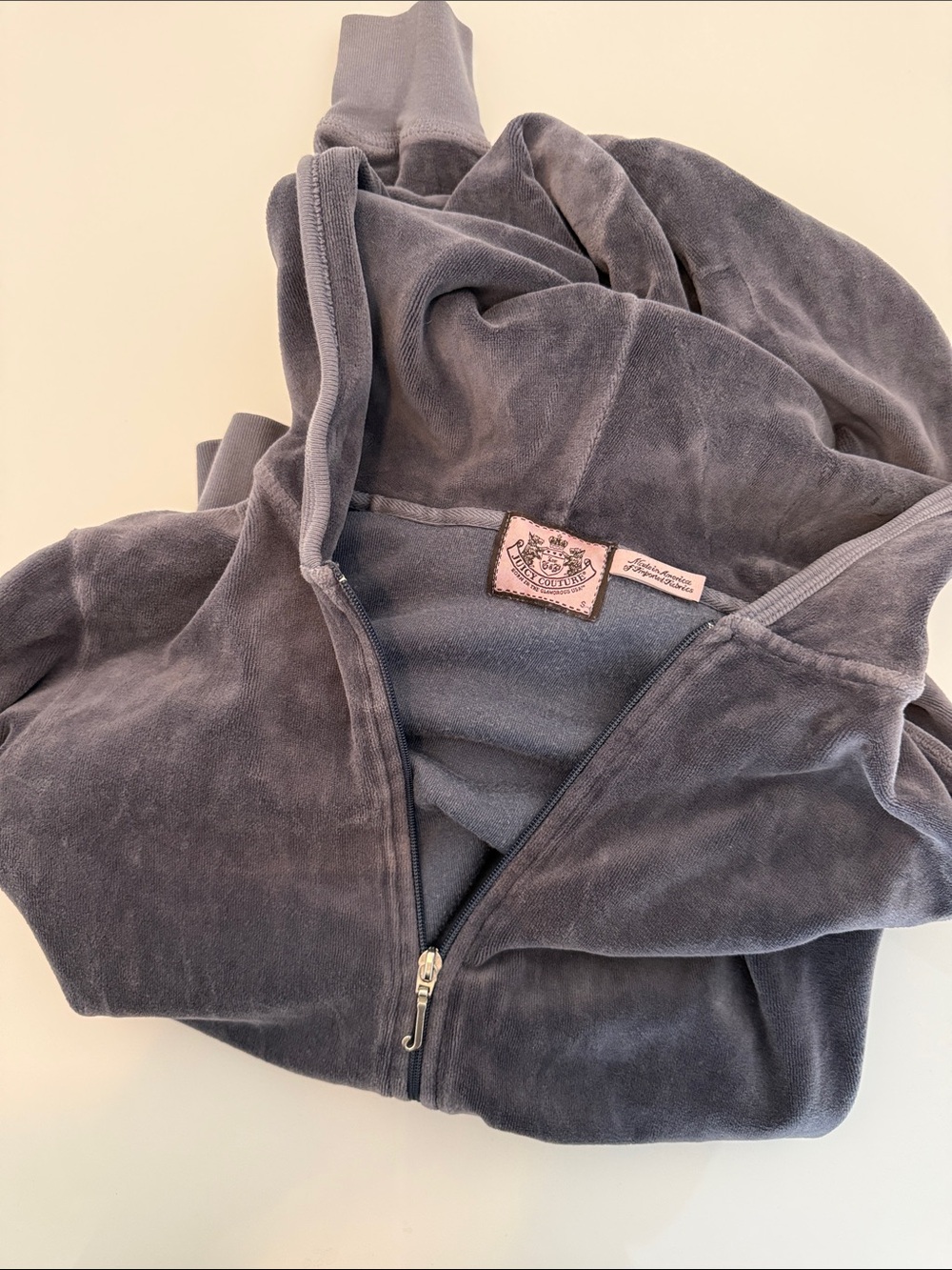 Juicy Couture Gray Velour Zip-Up Hoodie